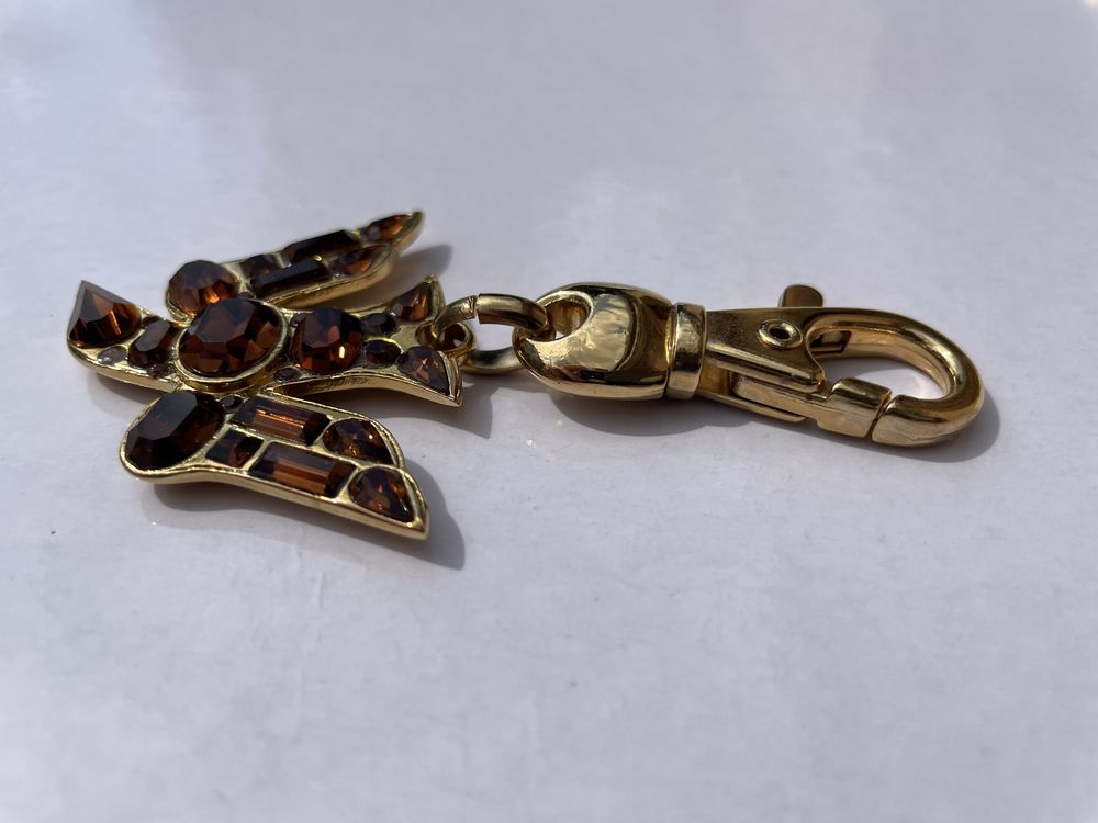 Motif Oiseau SR dor&eacute; Strass ambr&eacute; mousqueton Sonia RYKIEL Bijoux et montres