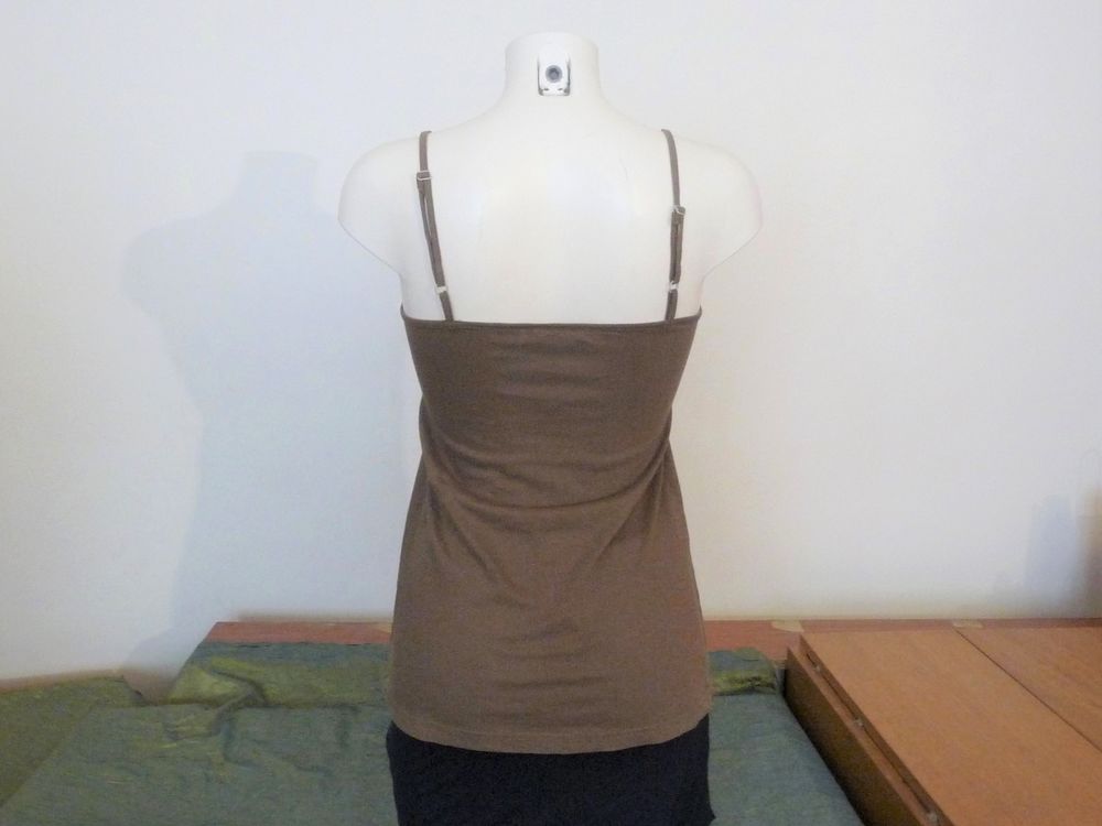 Top/ Tee Shirt &agrave; Bretelles 100% Coton Marron Kaki-La Redoute Vêtements