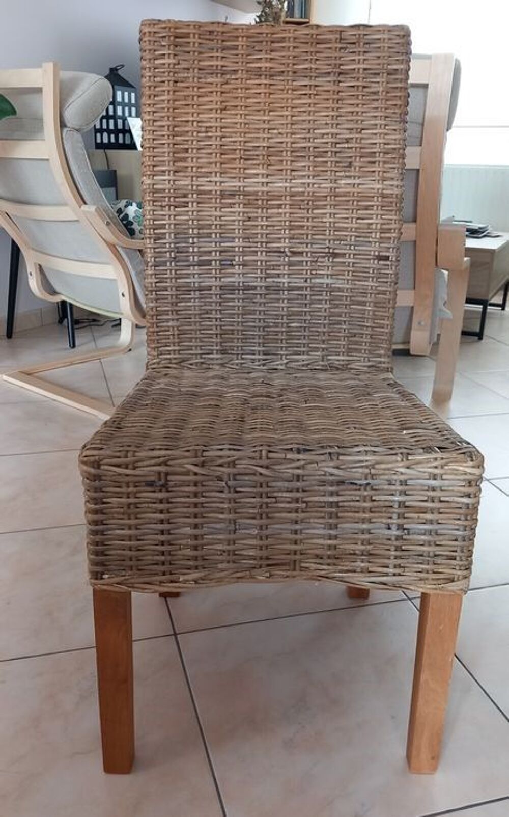 6 chaises en rotin Meubles