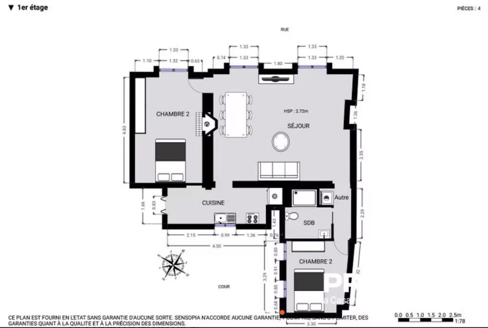 Vente Appartement Appartement 11e 70m2 2 ch hausmanien Paris 11