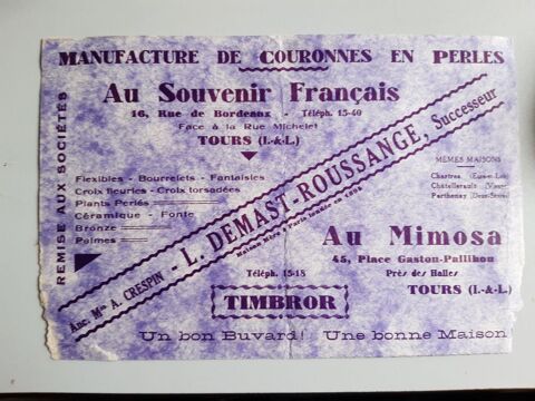 Ancien buvard publicitaire Demast-Roussange 10 Nieuil-l'Espoir (86)