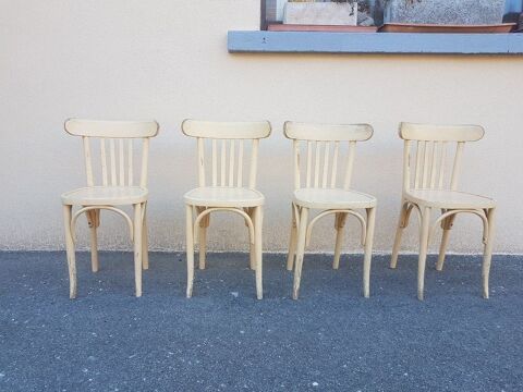 Lot de 4 chaises bistrot anciennes bohmes patines 80 Colmar (68)