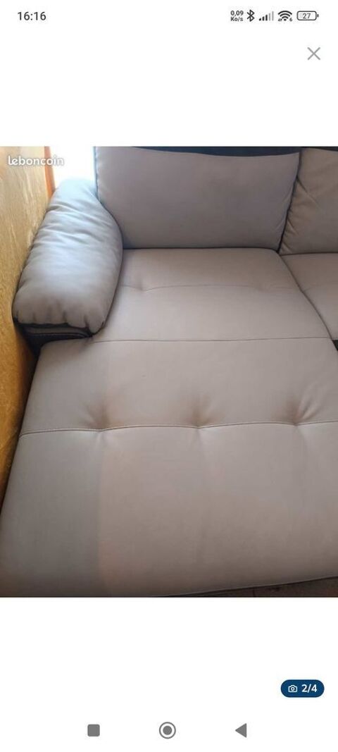 canap�+m�ridien+d'angle+simili+cuir+gris+clair 170 Lamballe (22)