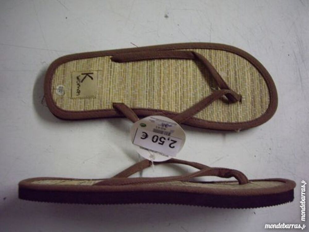 Tongs mixtes (homme et femme) pt 40/41 brun-neuves Chaussures