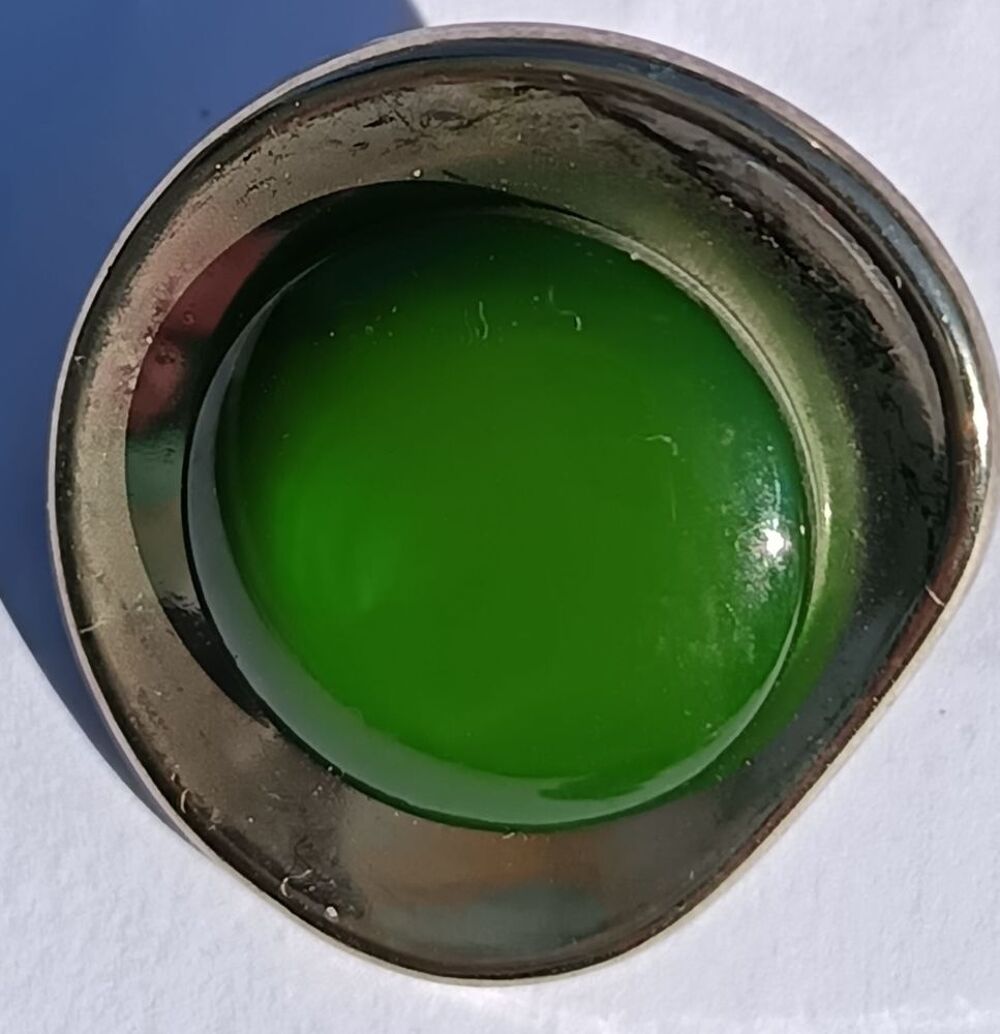 S&eacute;rie de 6 Boutons Cabochon Vert &Eacute;meraude - N&deg;36 