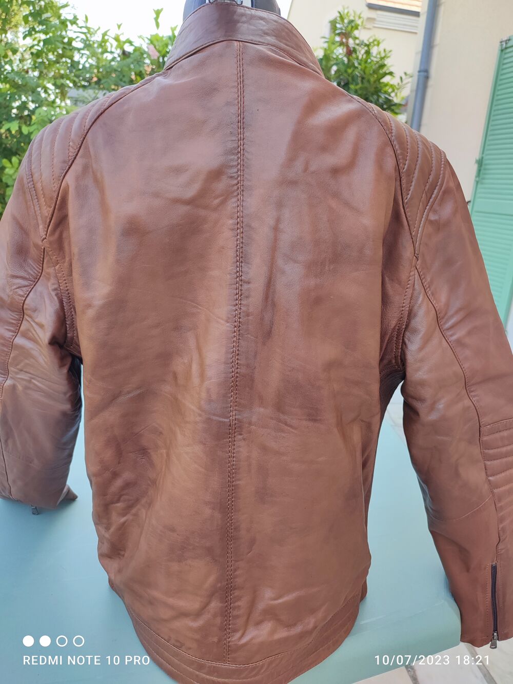 BLOUSON HOMME XXL CUIR MARRON REAL LEATHER COLLEZIONE Vtements