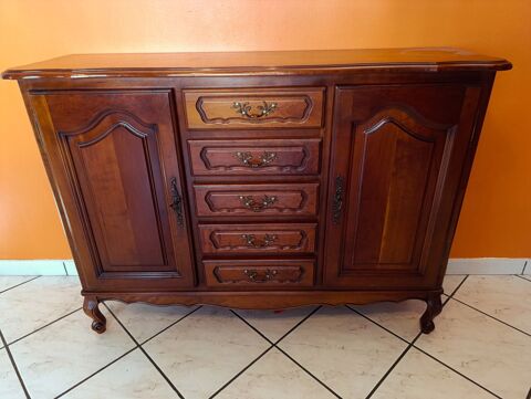 Buffet 2 portes 5 tiroirs merisier massif 85 Barjouville (28)