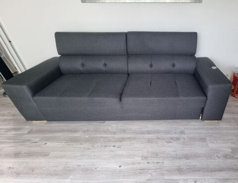 Canap convertible gris anthracite (trs bon tat) 390 Chtillon (92)