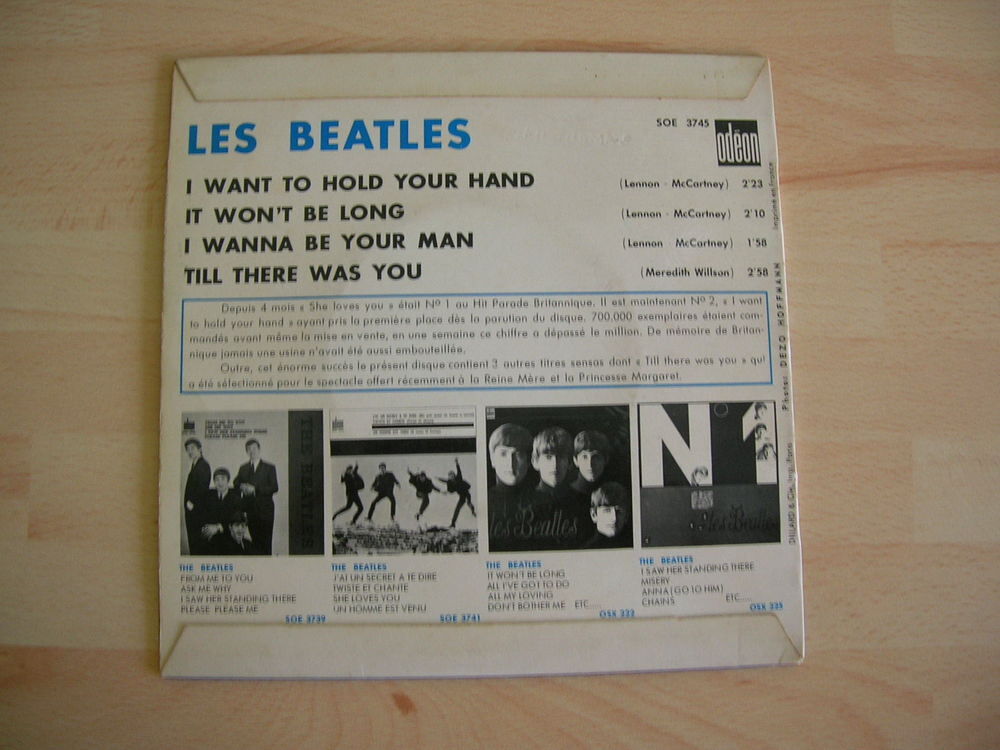 EP THE BEATLES I want to hold your hand CD et vinyles