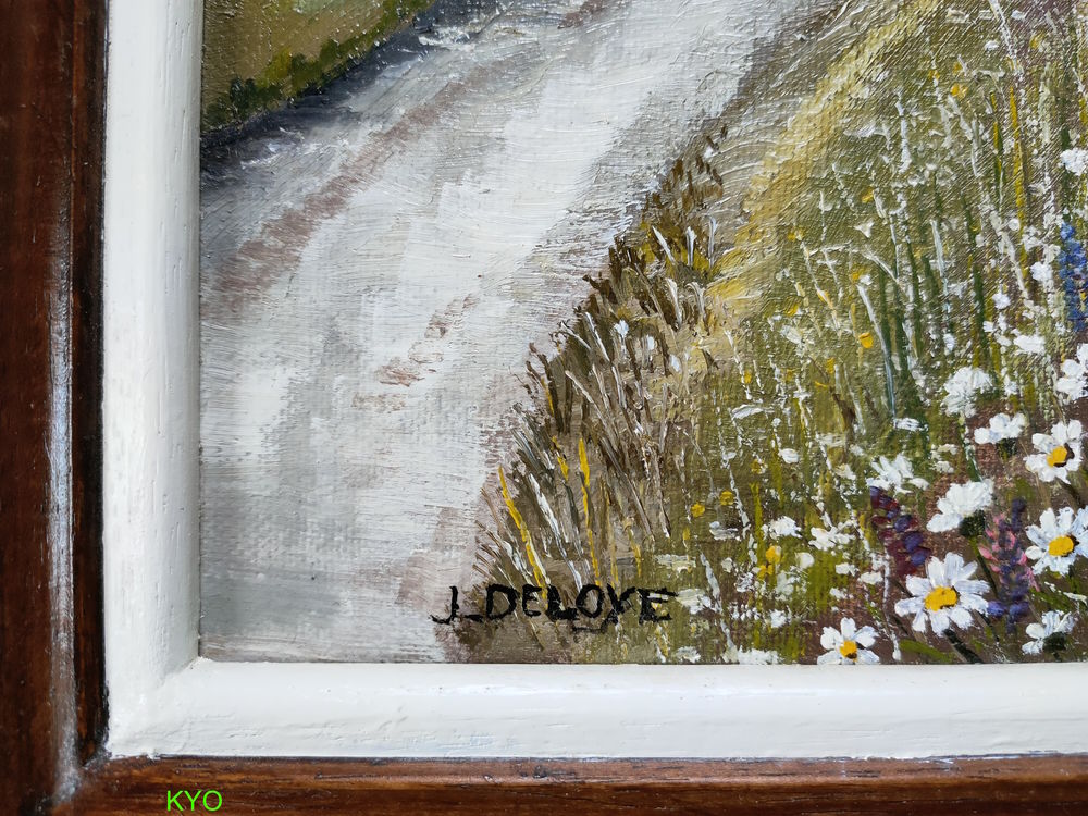 J.DELOYE - Tableau peinture toile paysage Montagnes du Jura Décoration