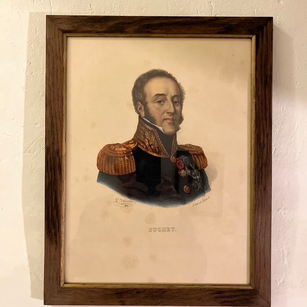 Mar&eacute;chal SUCHET Epoque EMPIRE NAPOLEON GRAVURE REHAUSS&Eacute;E 182 