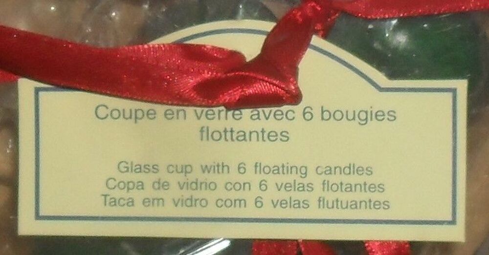 Coupe en verre et 6 bougies flottantes. Décoration