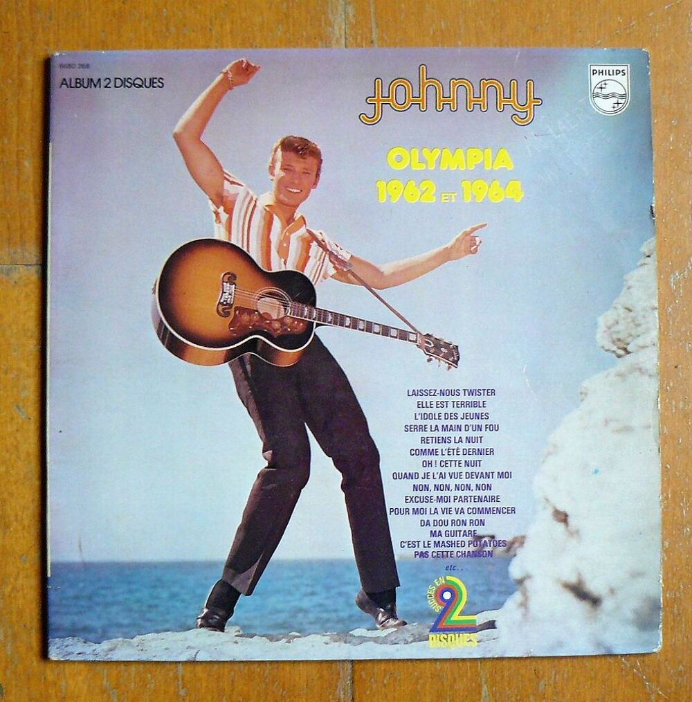 Double LP Johnny HALLYDAY : Olympia 1962 et 1964 - Philips CD et vinyles