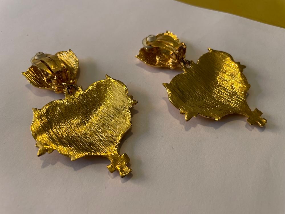 BO Clip c?ur croisillons email rose nacr&eacute; + pendant c?ur CL Bijoux et montres