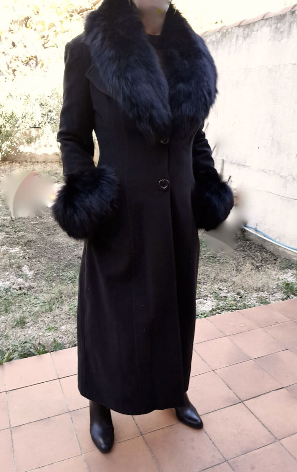Manteau long noir &eacute;l&eacute;gant Vêtements