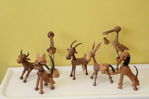 Figurines en bois d'olivier Made in Spain 1960 60 Issy-les-Moulineaux (92)
