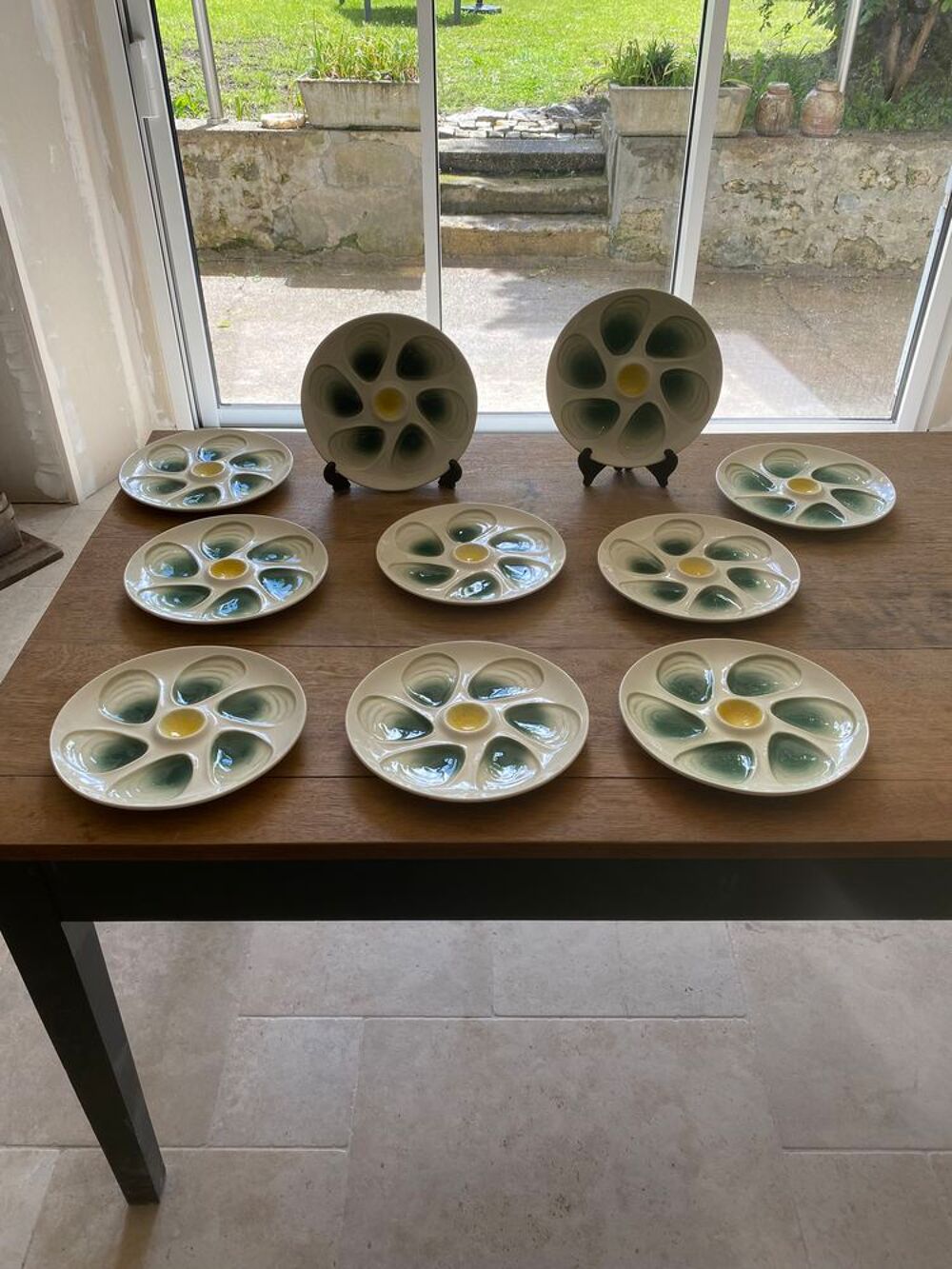 10 assiettes &agrave; hu&icirc;tres vintage Cuisine