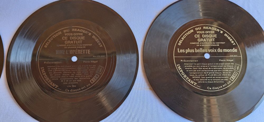 Vintage: 10 anciens disques publicitaire 33T, dima&egrave;tre 17cm
