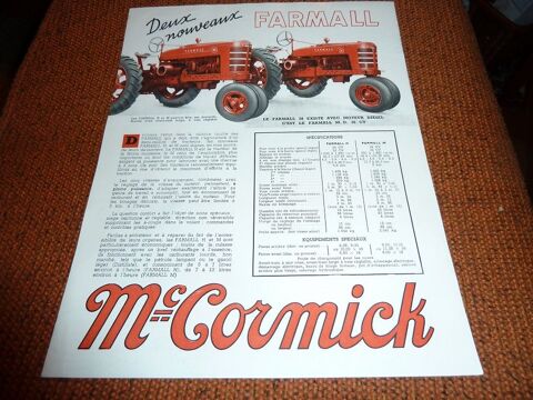 Prospectus tracteurs Mac CORMICK H et M. 0 Marcilly-le-Hayer (10)