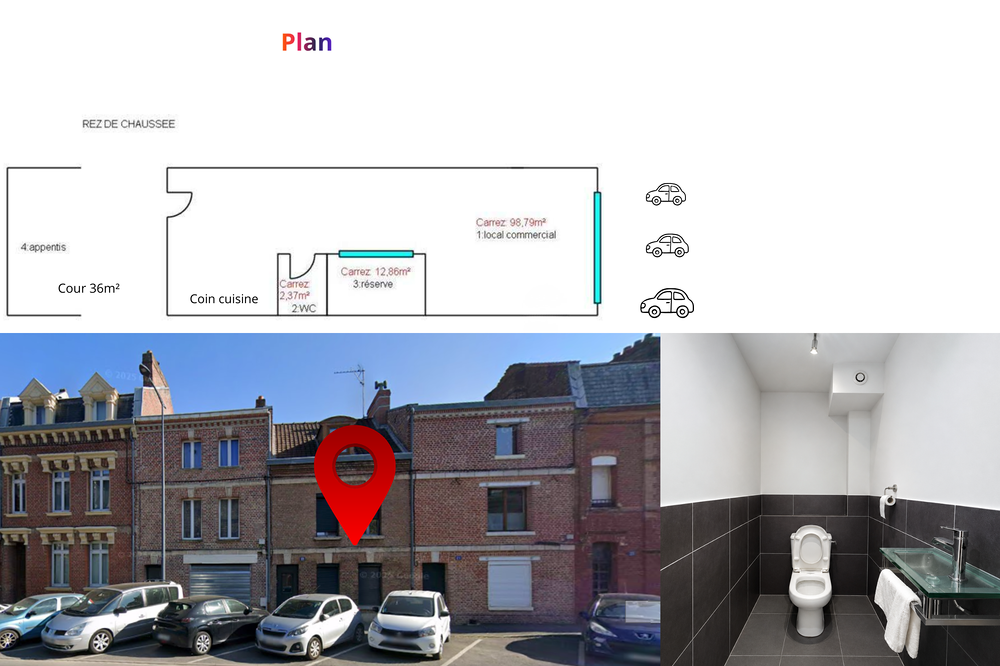 Vente Investisseur LOCAL COMMERCIAL / BUREAU / VITRINE 114M² JULES FERRY AMIENS Amiens