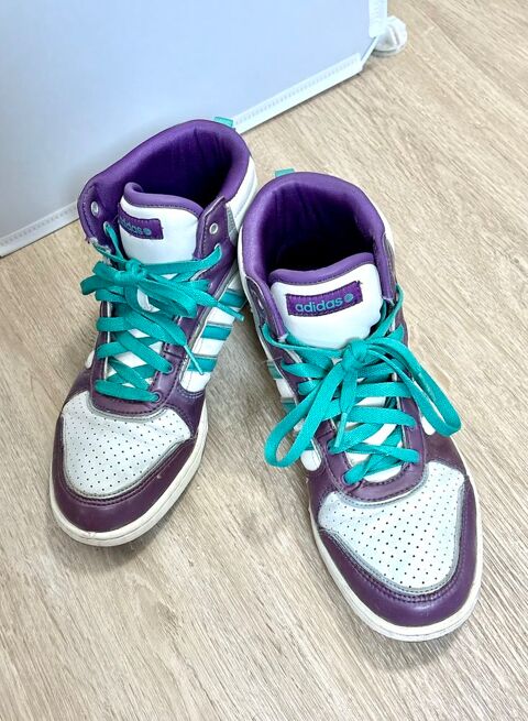 Baskets Adidas montantes r�tro violet & turquoise 20 Arras (62)