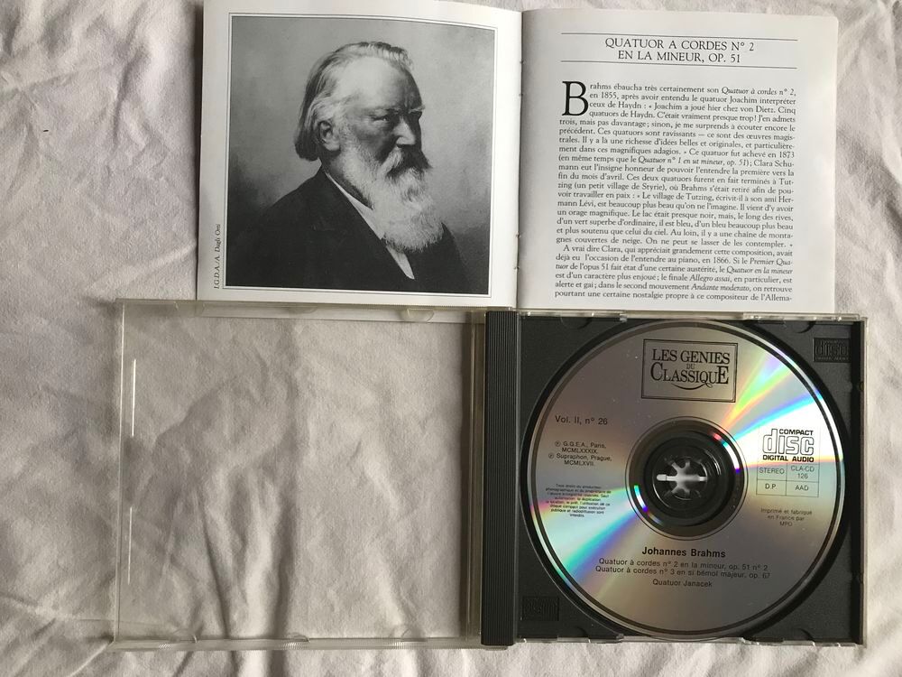 CD Brahms Quatuor &Agrave; Cordes N&deg;2, Quatuor Cordes N&deg;3, Jan&aacute;?ek CD et vinyles