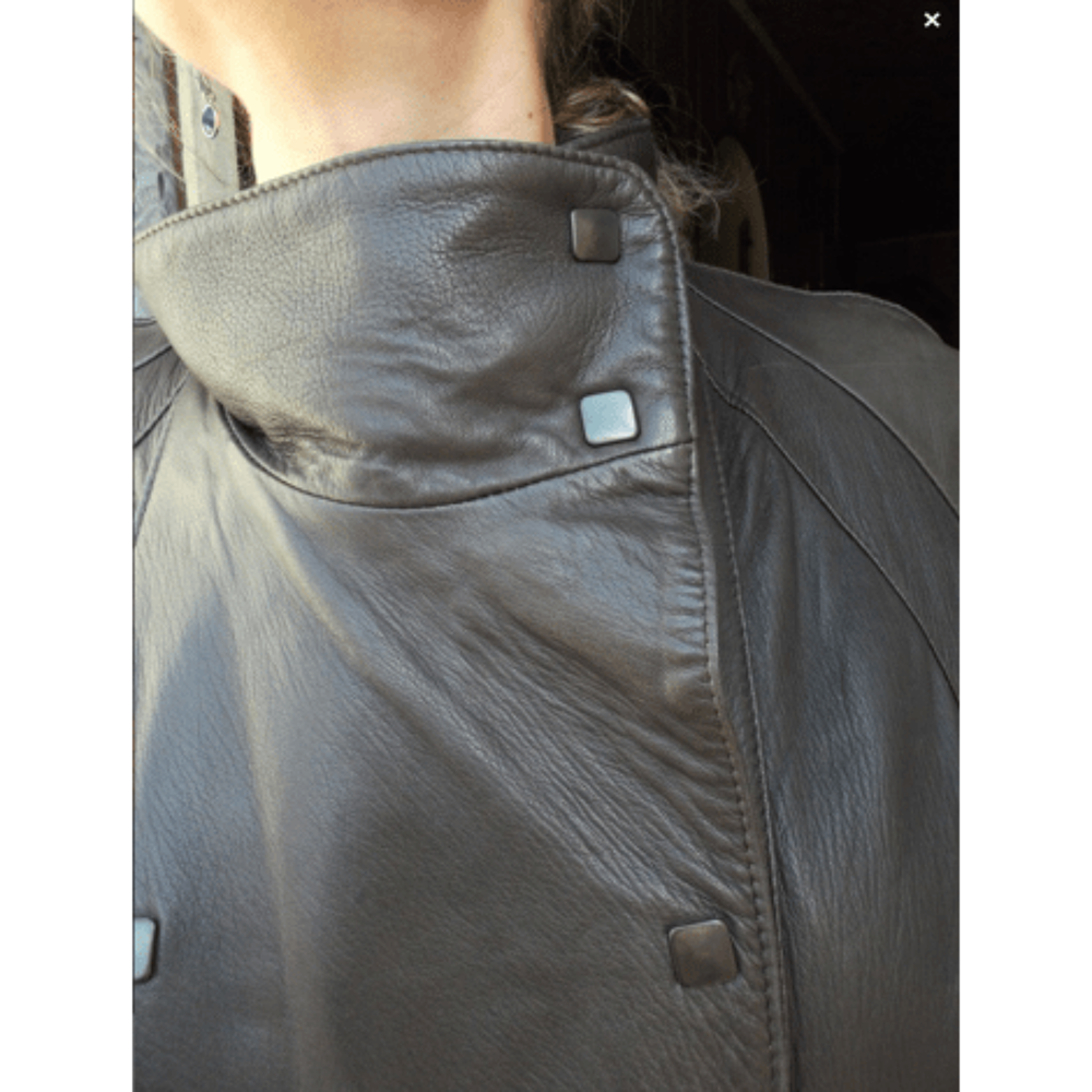 Manteau en cuir brun T 42 Vêtements