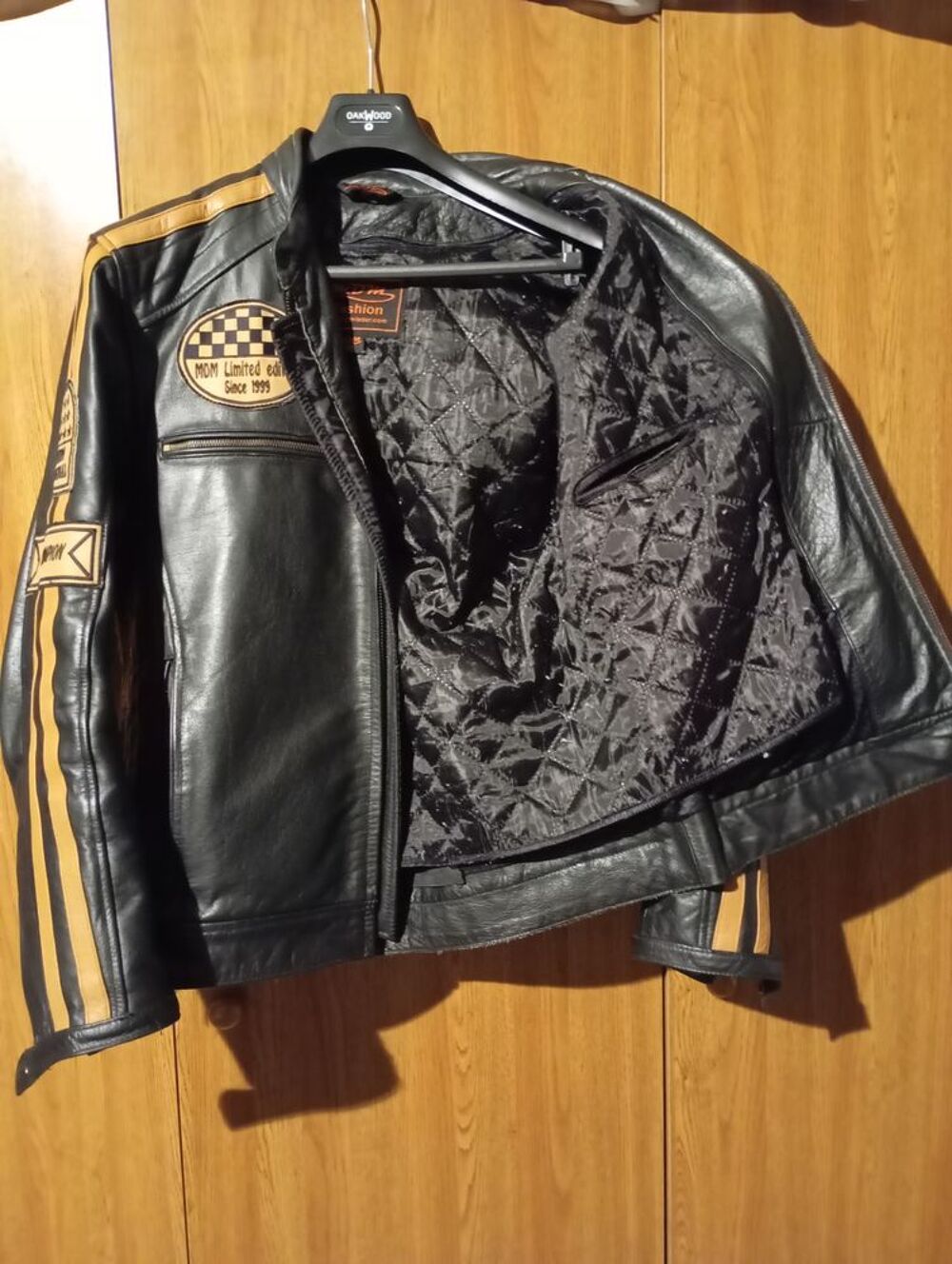 Blouson en cuir noir" unisexe" Vêtements