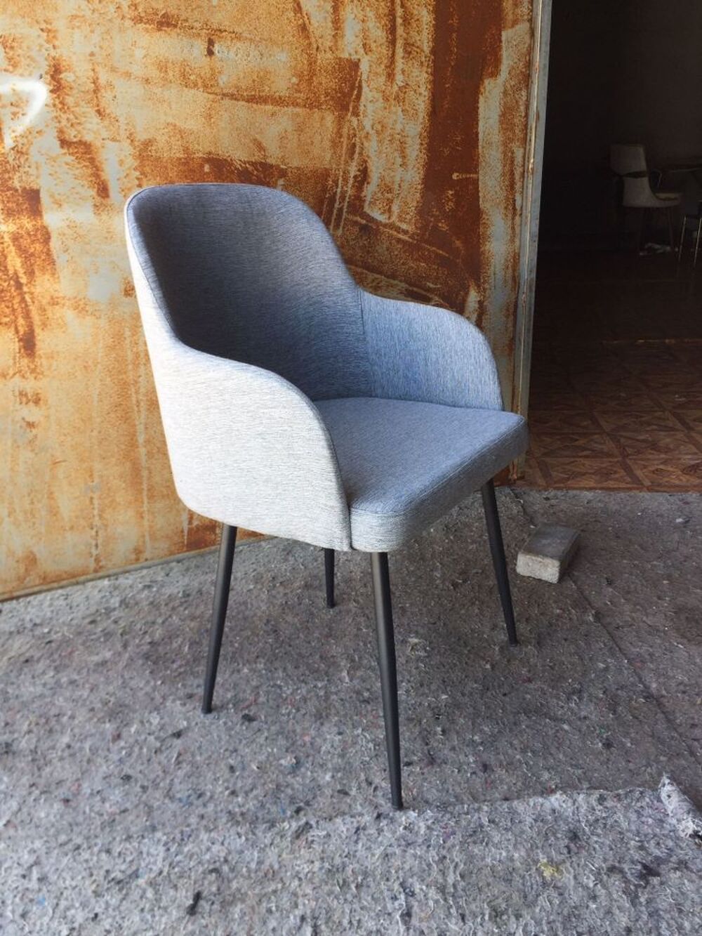 CHAISES ARIA EN TISSUS KOTON COULEUR GRIS Meubles