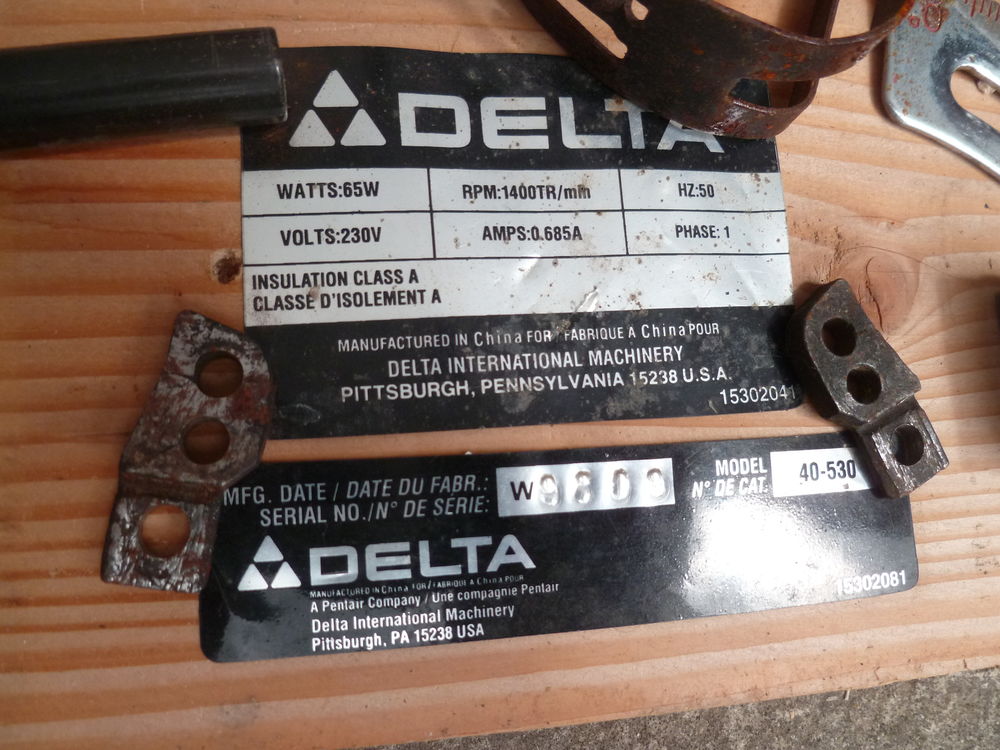 Pi&egrave;ces d&eacute;tach&eacute;es pour scie Delta &agrave; chantourner Bricolage
