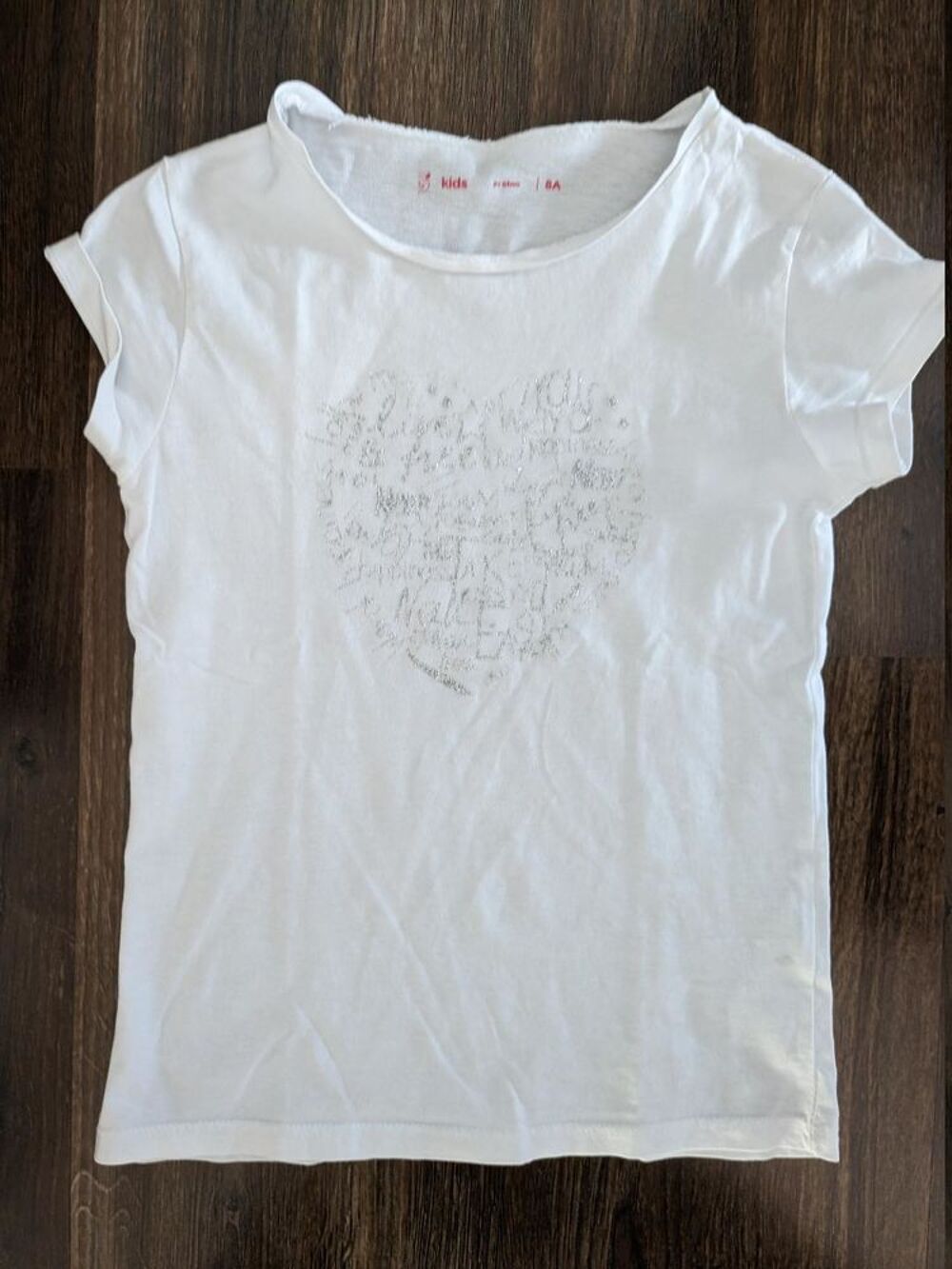 Tee shirt &eacute;t&eacute; blanc G&eacute;mo 8 ans fille Vtements enfants