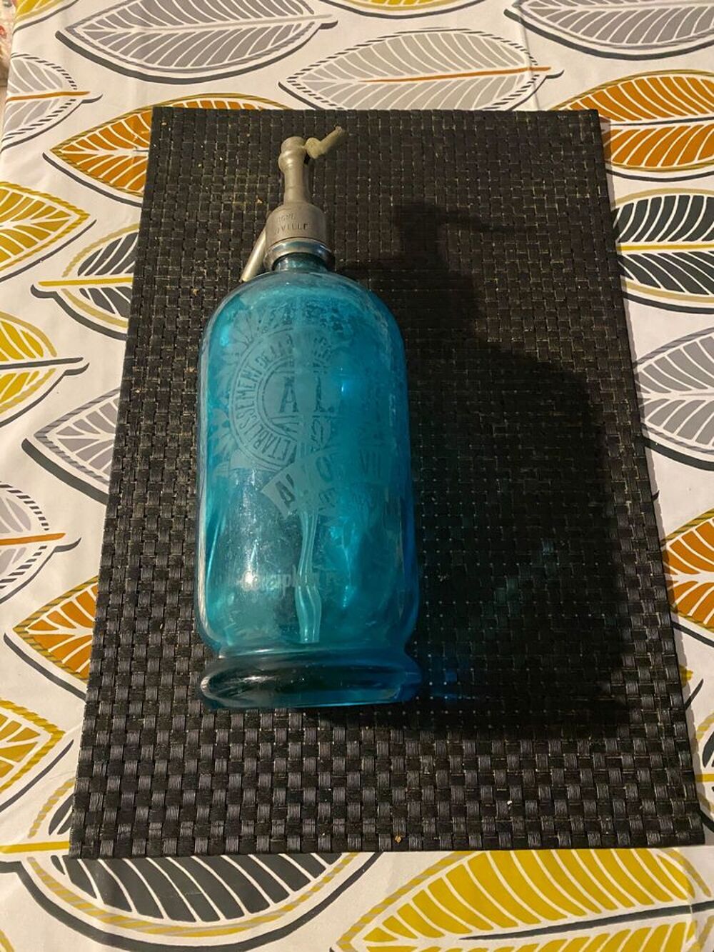 ANCIENNE BOUTEILLE BLEUE SIPHON 