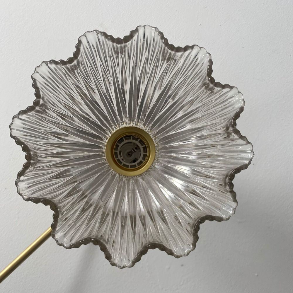 ANCIENNE LAMPE POTENCE LAITON ET VERRE PRISMATIQUE XXL 
Décoration
