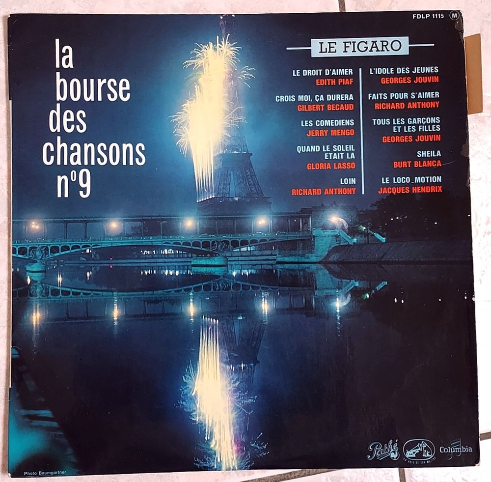 LA BOURSE DES CHANSONS N&deg;9 -33t/25cm-Richard ANTHONY-E. PIAF CD et vinyles