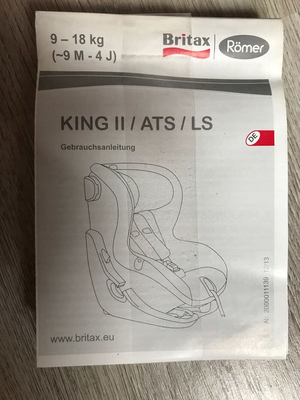 Si&egrave;ge auto BRITAX ROMER KING II LS Puériculture
