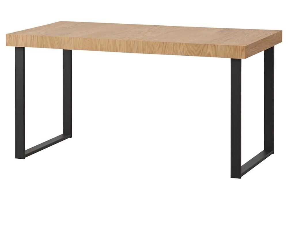 Table extensible, plaqu&eacute; ch&ecirc;ne/noir, 150/200x80cm Meubles