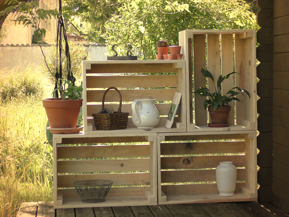 Belles caisses en bois Décoration