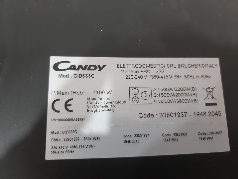 plaque induction candy Electroménager