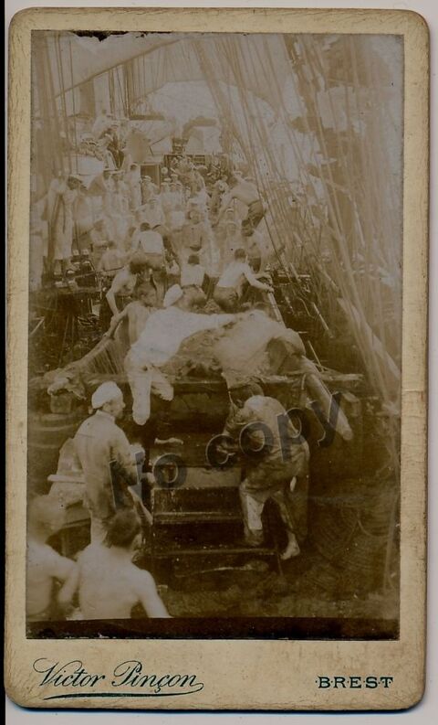 Photographie Marins Navire Pêche Victor Pinçon Brest ca1885 0 Loches (37)