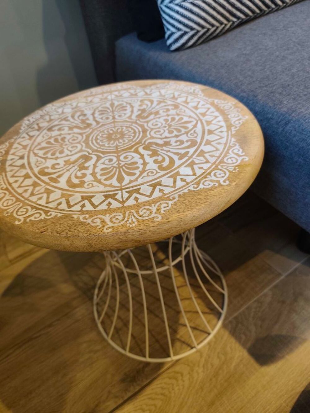 Table Basse avec Mandala Blanche Meubles