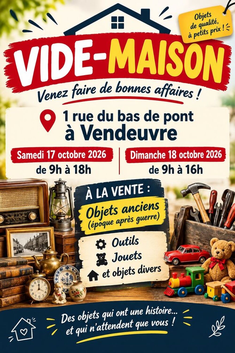 Vide maison Vide grenier, marché aux puces, braderie