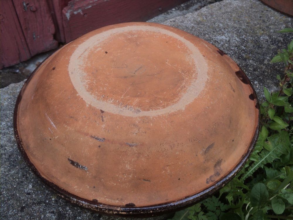 Ancien Grand Plat en Gr&egrave;s Verniss&eacute; Saint-Aignan Loir et Cher Décoration