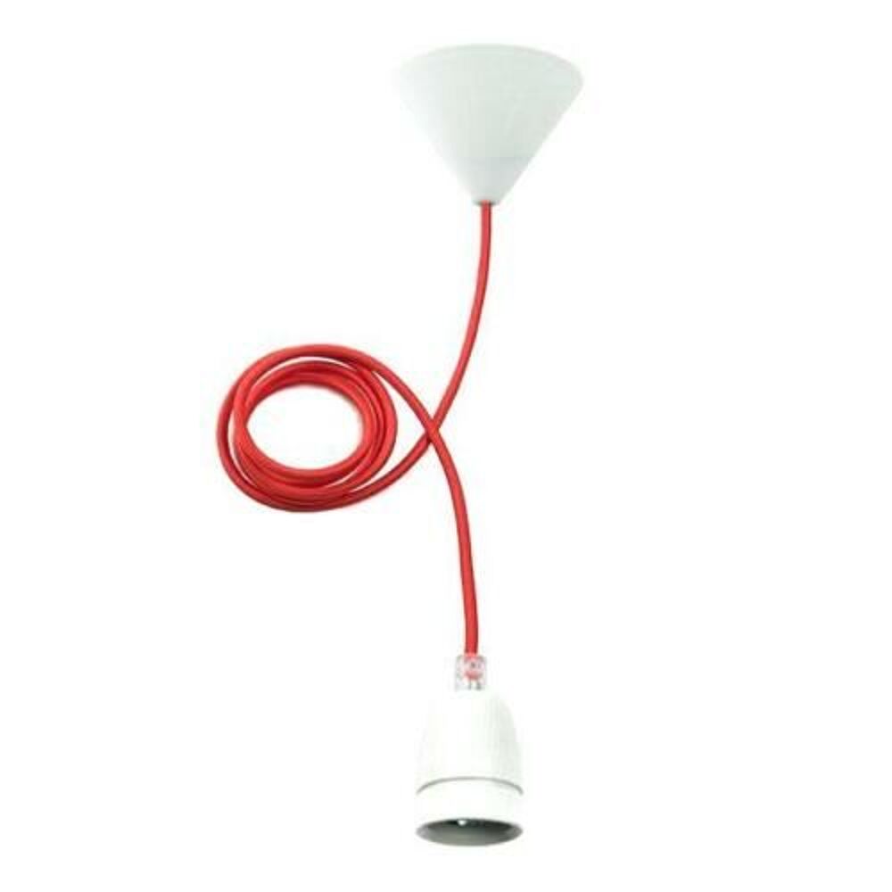 1 Suspension ROUGE lustre plafonnier lampe douille + cable + Décoration