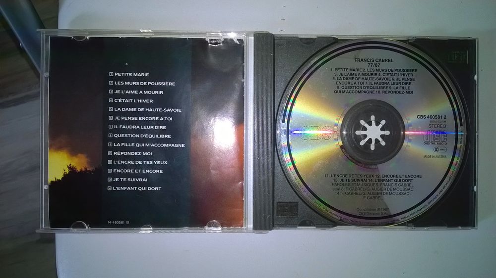 CD Francis Cabrel 
77-87
1991
Excellent etat CD et vinyles