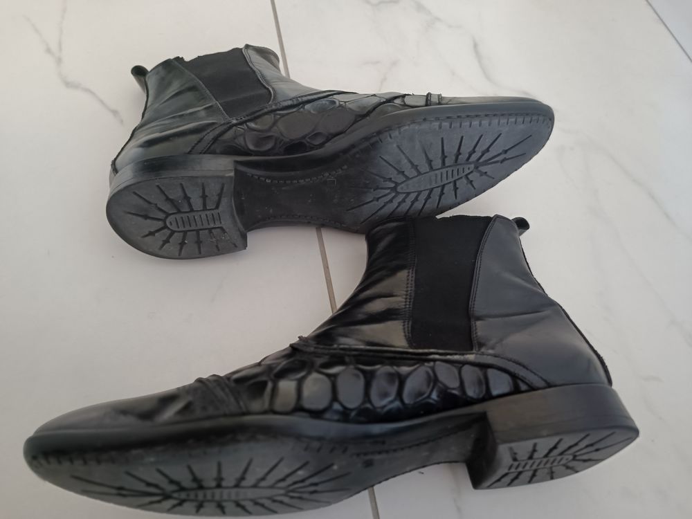 Boots chelsea en cuir EVEET fabriqu&eacute;es en Italie taille 39 Chaussures