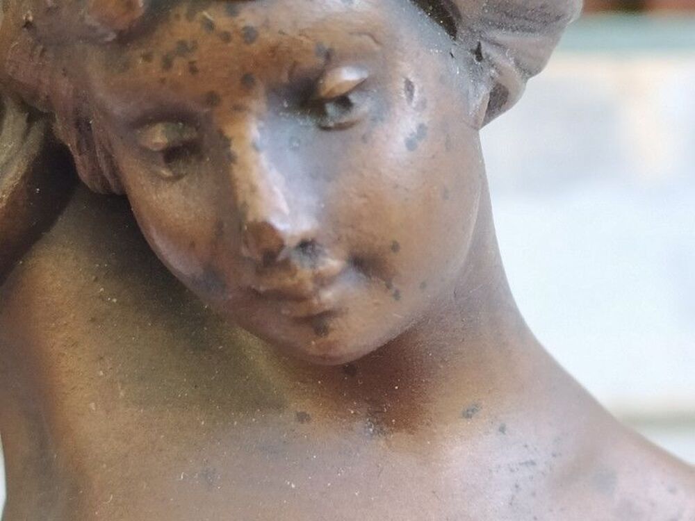 Lampe &agrave; P&eacute;trole Sculpture Femme La Reconduite H.Honor&eacute; Pl&eacute; 