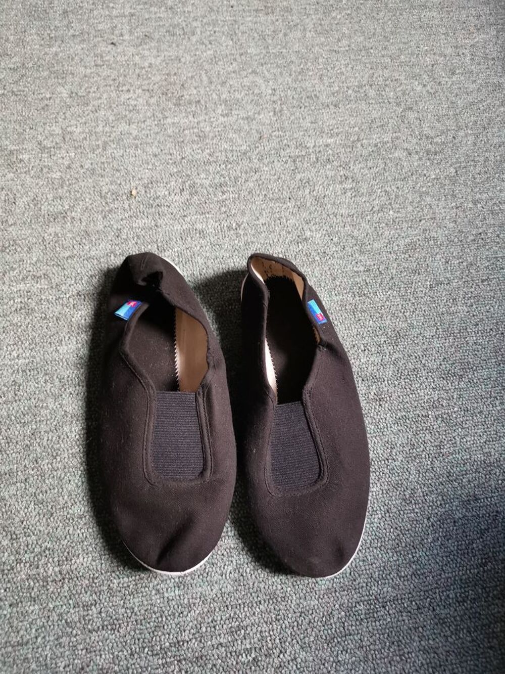Chaussure plate noir en tissus Tex Chaussures
