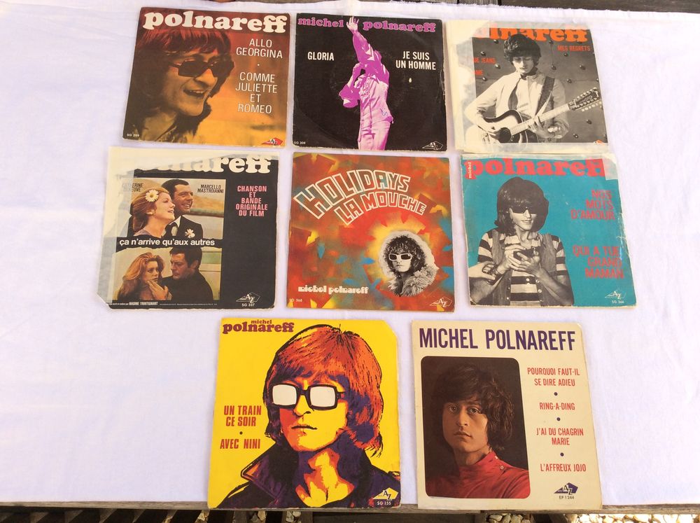 Michel Polnareff 8 vinyles 45 T ann&eacute;es 1970 CD et vinyles