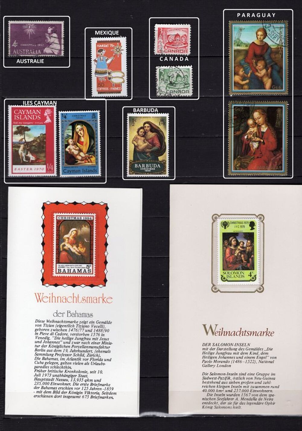 lot de 97 timbres du MONDE sur NOEL 