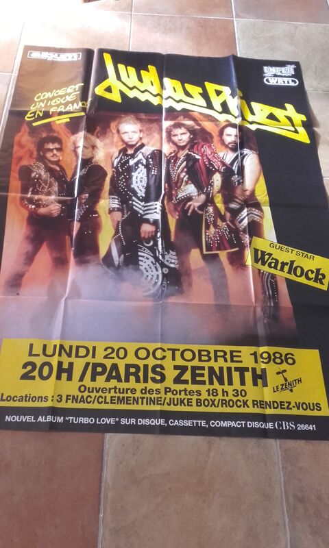 Judas Priest / Warlock : Affiche Originale Concert Paris 198 200 Angers (49)